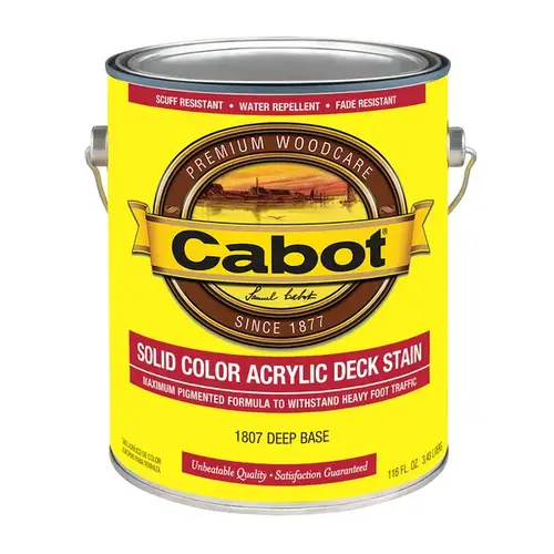 Deck Stain Solid Color Acrylic Stain & Sealer Solid Tintable Deep Base Acrylic 1 gal Deep Base