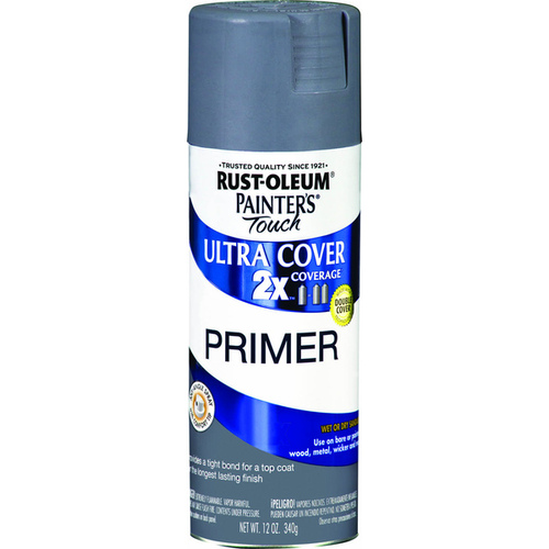 PAINTER'S Touch Spray Primer, Flat, Gray, 12 oz, Aerosol Can - pack of 6