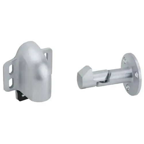 Solid Wall Stop and Holder with Masonry Mounting Satin Chrome Finish