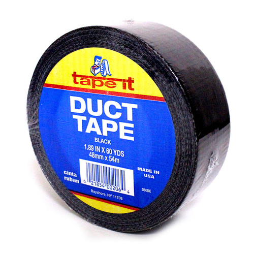 Tape-It, Inc D60-BLACK Tape-It Black Cloth Duct Tape - 2" x 60 Yds