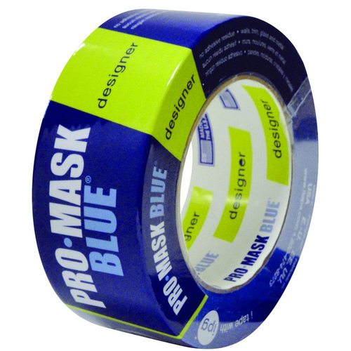 Masking Tape, 60 yd L, 1.88 in W, Crepe Paper Backing, Dark Blue