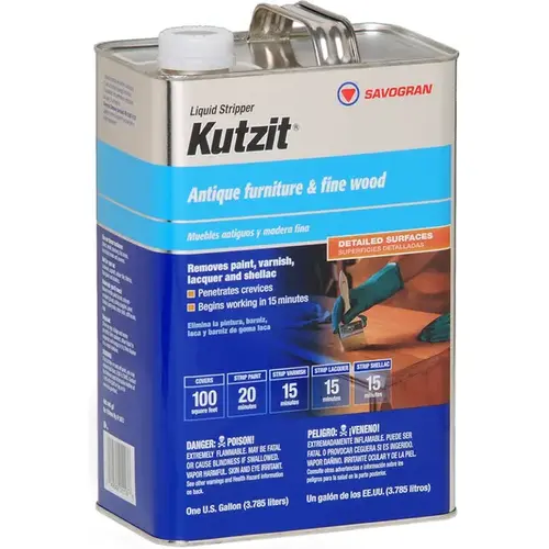 Kutzit Paint/Varnish Remover, Liquid, Aromatic, Blue, 1 gal