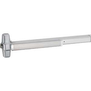 Heavy Protection 3' Fire Rated Rim Smooth Case Exit Device, Satin Chrome Finish