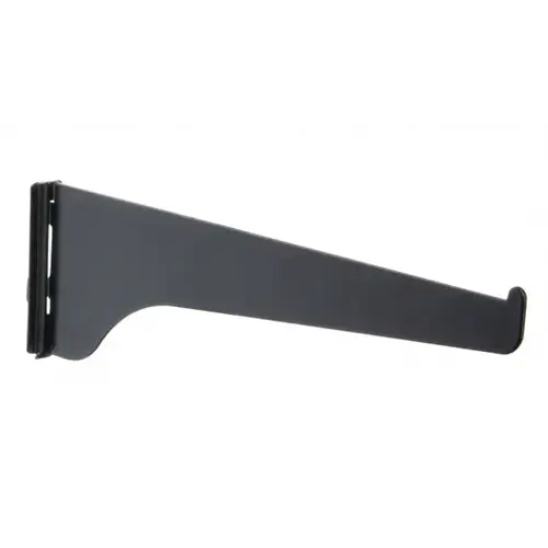 180 BLK 12 Shelf Bracket, 12 in L, Steel, Powder-Coated Black