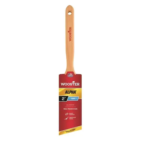 Paint Brush, 2 in W, 2-11/16 in L Bristle, Synthetic Fabric Bristle, Sash Handle