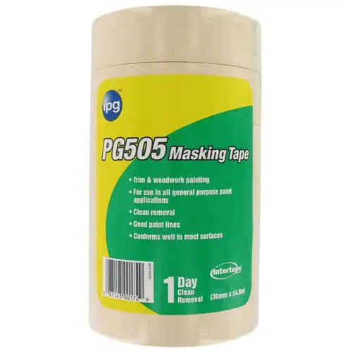INTERTAPE POLYMER GROUP PG505.122R Professional Grade Masking Tape, 1-1/2"x60Yds