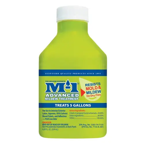 M-1 Mildewcide Paint Additivie, 6.89 oz. Treats 5 Gallons Yellow