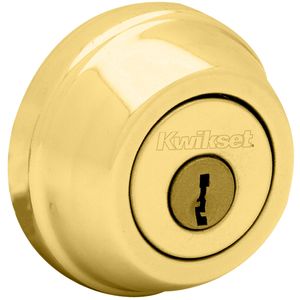 Single Cylinder Deadbolt with RCAL Latch and RCS Strike Bright Brass Finish