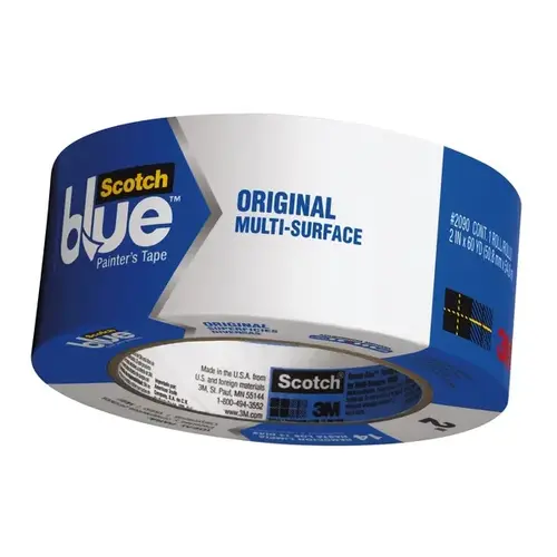 2090-48A Painter's Tape, 60 yd L, 1.88 in W, Crepe Paper Backing, Blue