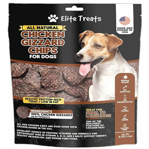 Chicken Gizzard Chip Treats for Dogs - 6 oz. Bag