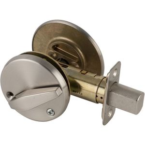 Grade 2 Turn by Blank Plate Deadbolt with 12287 Latch and 10094 Strike Satin Nickel Finish