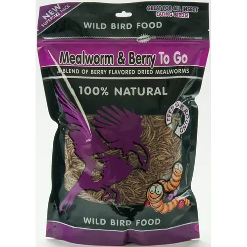 Mealworms To Go Dried Mealworms & Berries 3.5-oz Resealable