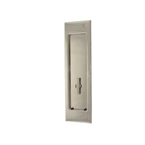 Large Santa Monica Trim Cut for Turn Sliding Door Lock Lifetime Bright Nickel Finish