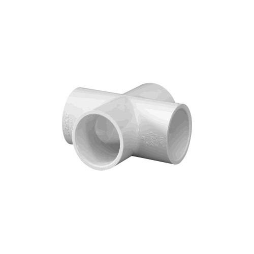 Pipe Cross, 3/4 in, Slip, PVC, White, SCH 40 Schedule, 480 psi Pressure