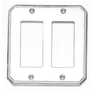 Double Rocker Traditional Switchplate Bright Chrome Finish