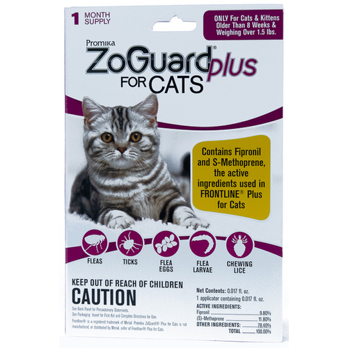 Promika, LLC 011-511116 ZoGuard Plus Spot-On for Cats (1.5-lbs and Over) 1-month supply