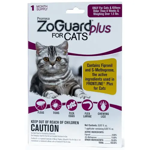 ZoGuard Plus Spot-On for Cats (1.5-lbs and Over) 1-month supply