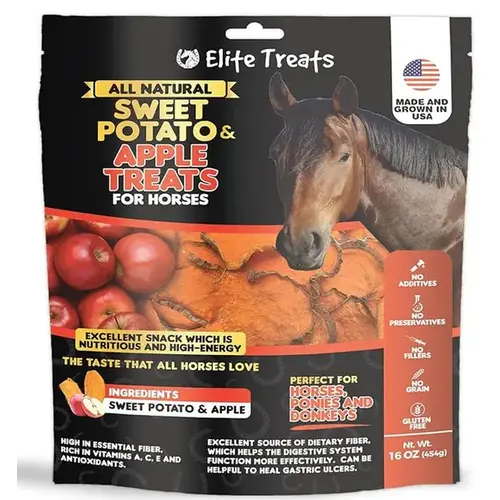 ELITE TREATS, LLC SPAH16 Sweet Potato & Apple Equine Treats - 16 oz. Bag