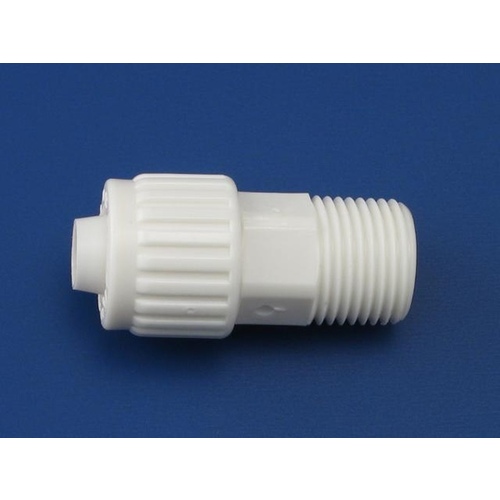 Tube to Pipe Adapter, 1/2 in, PEX x MPT, Polyoxymethylene, White