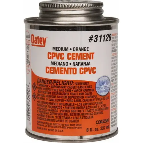 Orange Medium-Bodied CPVC Pipe Cement, 8-oz.