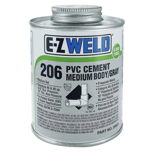 EZ WELD SUPER DUTY GRAY SOLVENT CEMENT - QUART