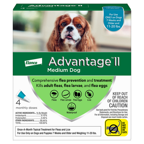 Flea Drops Advantage II Liquid Dog Imidacloprid/Pyriproxyfen 0.14 oz