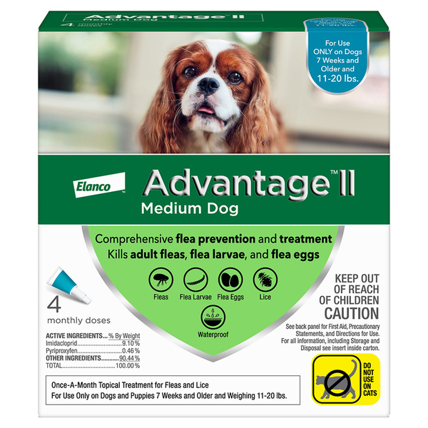 BAYER 81520267-ATD Flea Drops Advantage II Liquid Dog Imidacloprid/Pyriproxyfen 0.14 oz