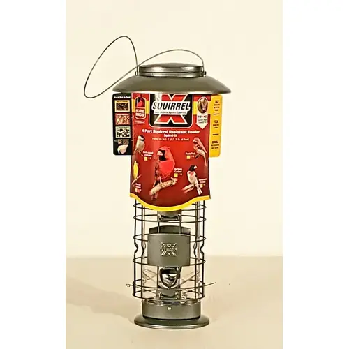 Wild Bird Feeder, Squirrel-Proof, Metal, Holds 1.5-Lbs. Gunmetal