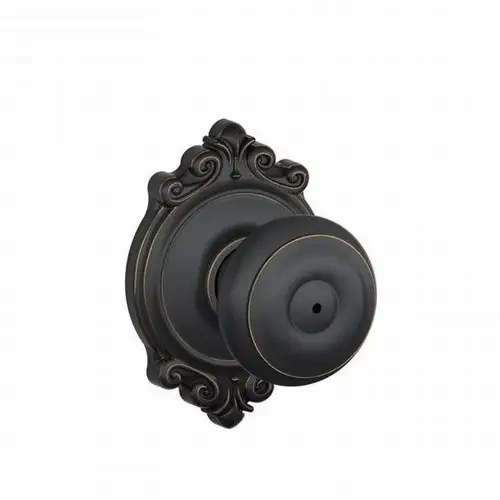 F40 Georgian Knob Privacy Lock with Brookshire Trim Aged Bronze