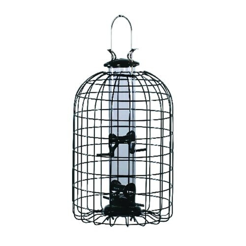 Sourcelink Agway Private Label 10225885 Black Metal Caged Tube Bird Feeder - Holds 1.3 pounds of seed