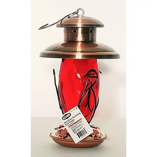 Sourcelink Agway Private Label 10225887 Red Glass Hummingbird Feeder