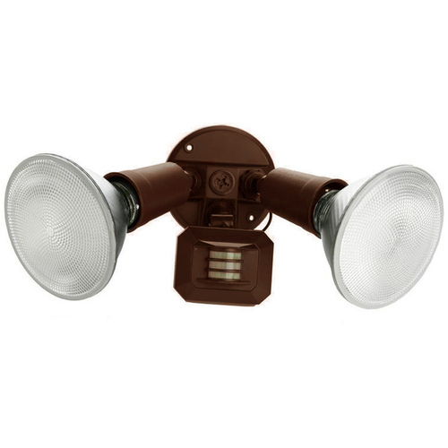 Flood Security Light Twin-Head Motion-Activated 110-Degree Bronze