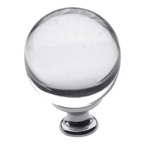1-2/5" Smooth Crystal Knob Bright Chrome Finish