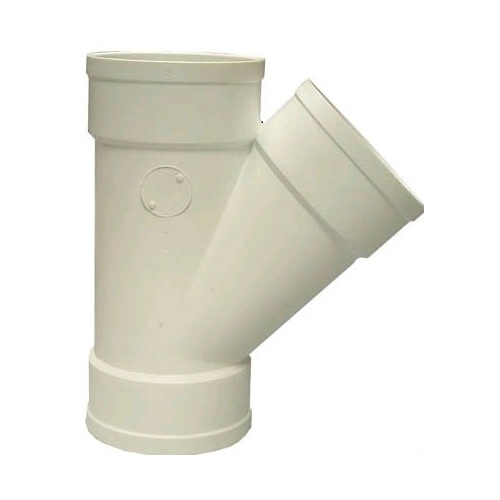 Schedule 40 PVC Pipe Fittings, Wye, 3-In., Hub x Hub x Hub