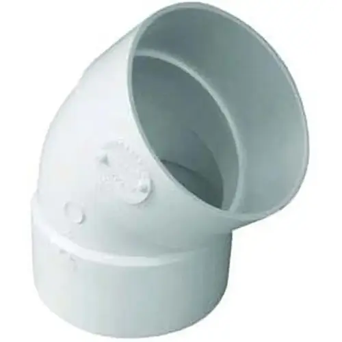 PVC Pipe Fitting, Elbow, 45-Degree, 3-In., Hub x Hub