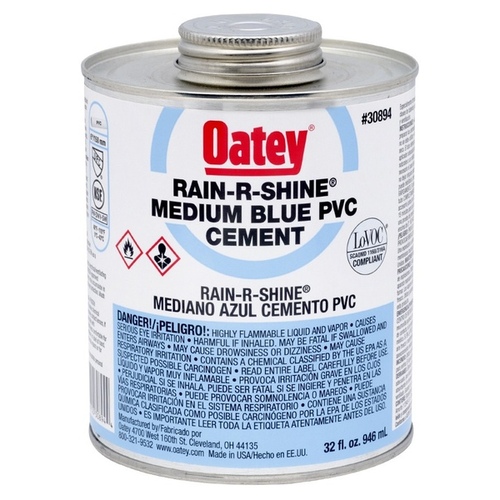 Rain-R-Shine 308942V Medium-Bodied Fast Set Cement, 32 oz Can, Liquid, Blue