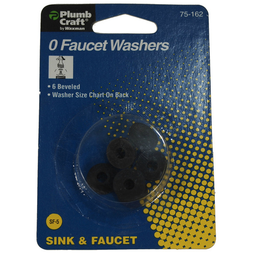 Beveled Faucet Washer .5" D Neoprene Rubber Black