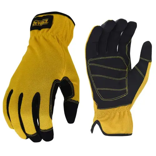 RapidFit  High Dexterity Mechanic Gloves, Synthetic Leather, Large, Black/Yellow