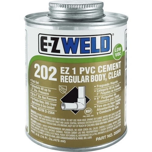 E-Z WELD INC. 16810755 202 EZ 1 PVC Cement 1/2-Pint