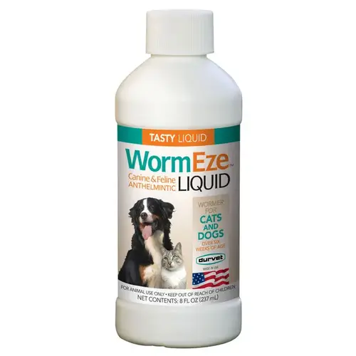 DURVET, INC. 001-0545 WORMEZE LIQUID FOR DOGS & CATS - 8 OZ