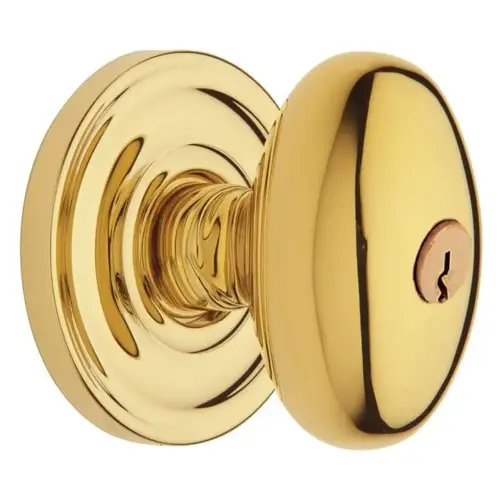 5228 Egg Knob Standard Keyed Entry Unlacquered Brass Finish