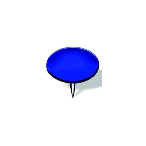 Thumb Tack, 15/64 in Shank, Metal, Painted, Blue, Flat Head, Sharp Point - pack of 240