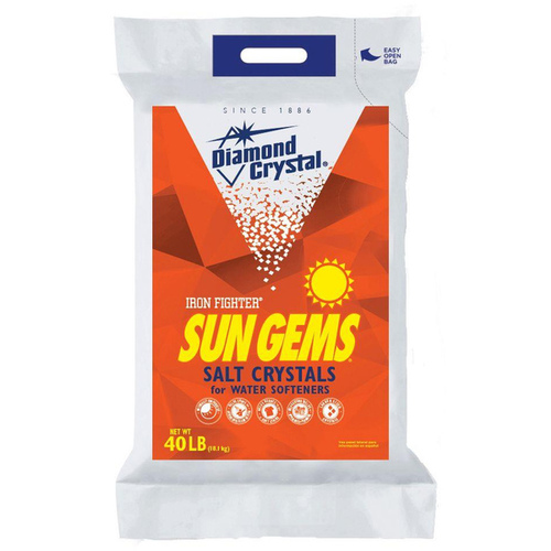 DIAMOND CRYSTAL 7036759 Water Softener Salt Sun Gems Crystal 40 lb