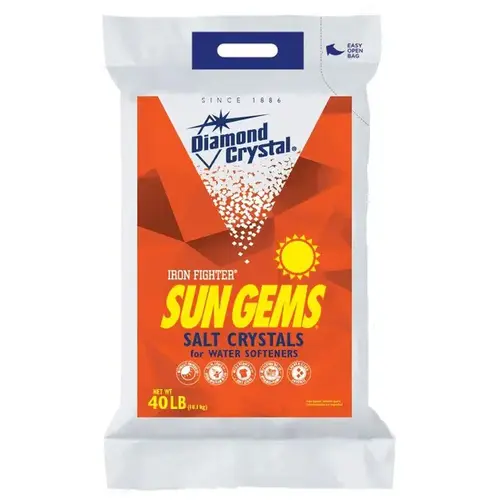 DIAMOND CRYSTAL 100012441 Water Softener Salt Sun Gems Crystal 40 lb