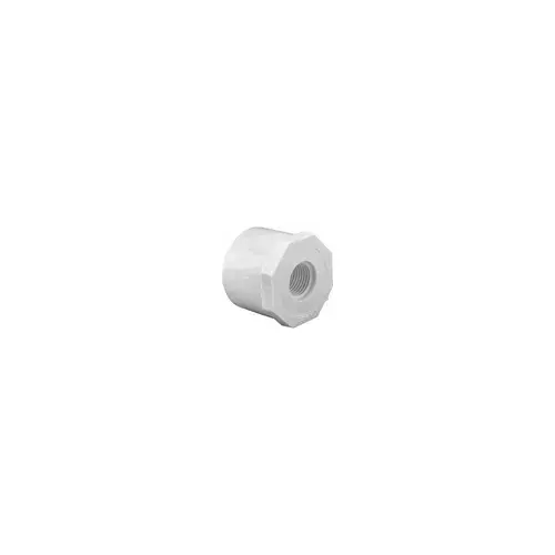 438247BC Reducing Bushing, 2 x 1/2 in, Spigot x FNPT, PVC, White, SCH 40 Schedule