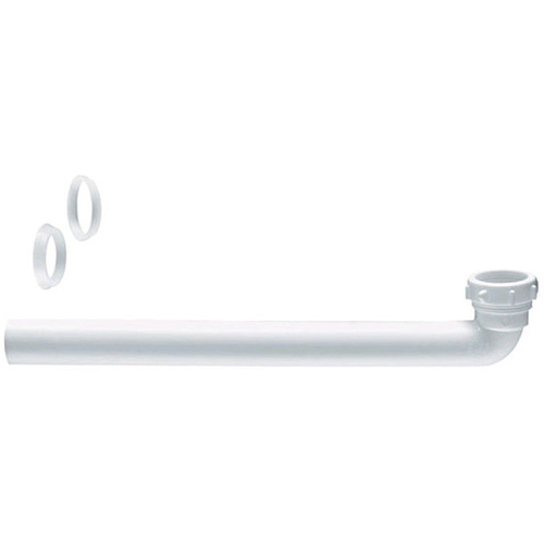 Drain Outlet Pipe 1-1/2" D X 15" L Plastic White