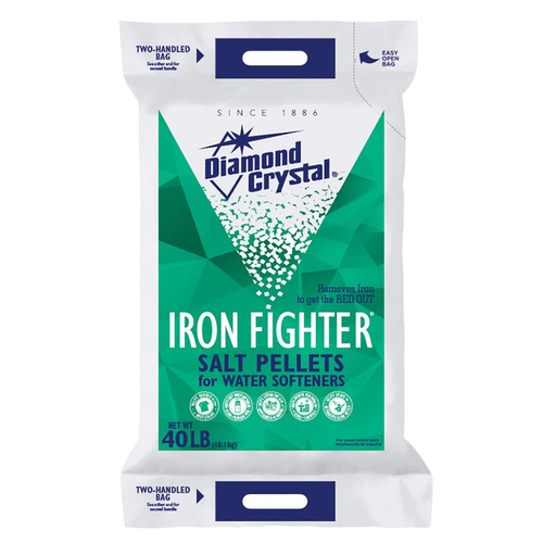 Cargill, Inc 100012408 Iron Fighter Salt Pellets, 40 lb Bag, Crystalline Solid, Halogen