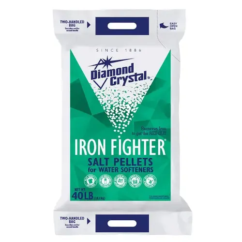Cargill, Inc 100012408 Iron Fighter Salt Pellets, 40 lb Bag, Crystalline Solid, Halogen