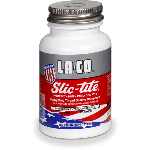 LA-CO 42009 Slic-Tite Thread Sealant Paste PTFE - 1/4-Pint with Brush White