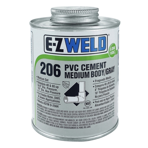 E-Z WELD INC. 16810747 EZ Weld Gray Medium Cement for PVC